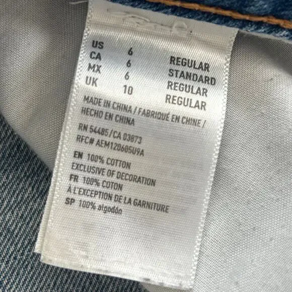 American Eagle Tomgirl Distressed Patchwork Straight leg Jeans grunge skater 6 - Picture 14 of 14